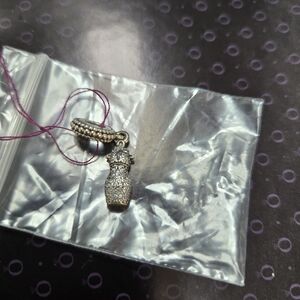 Silver Pineapple Charm with Rhinestones